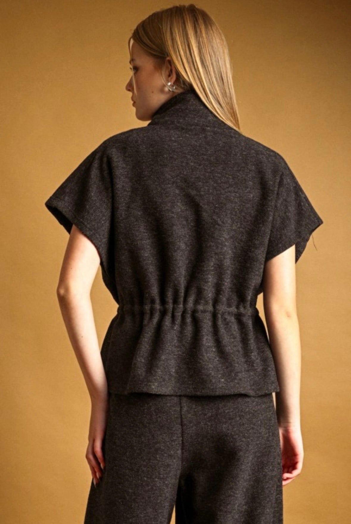Charcoal Collard Vest