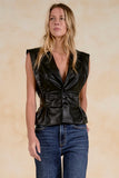Black Vegan Leather Vest