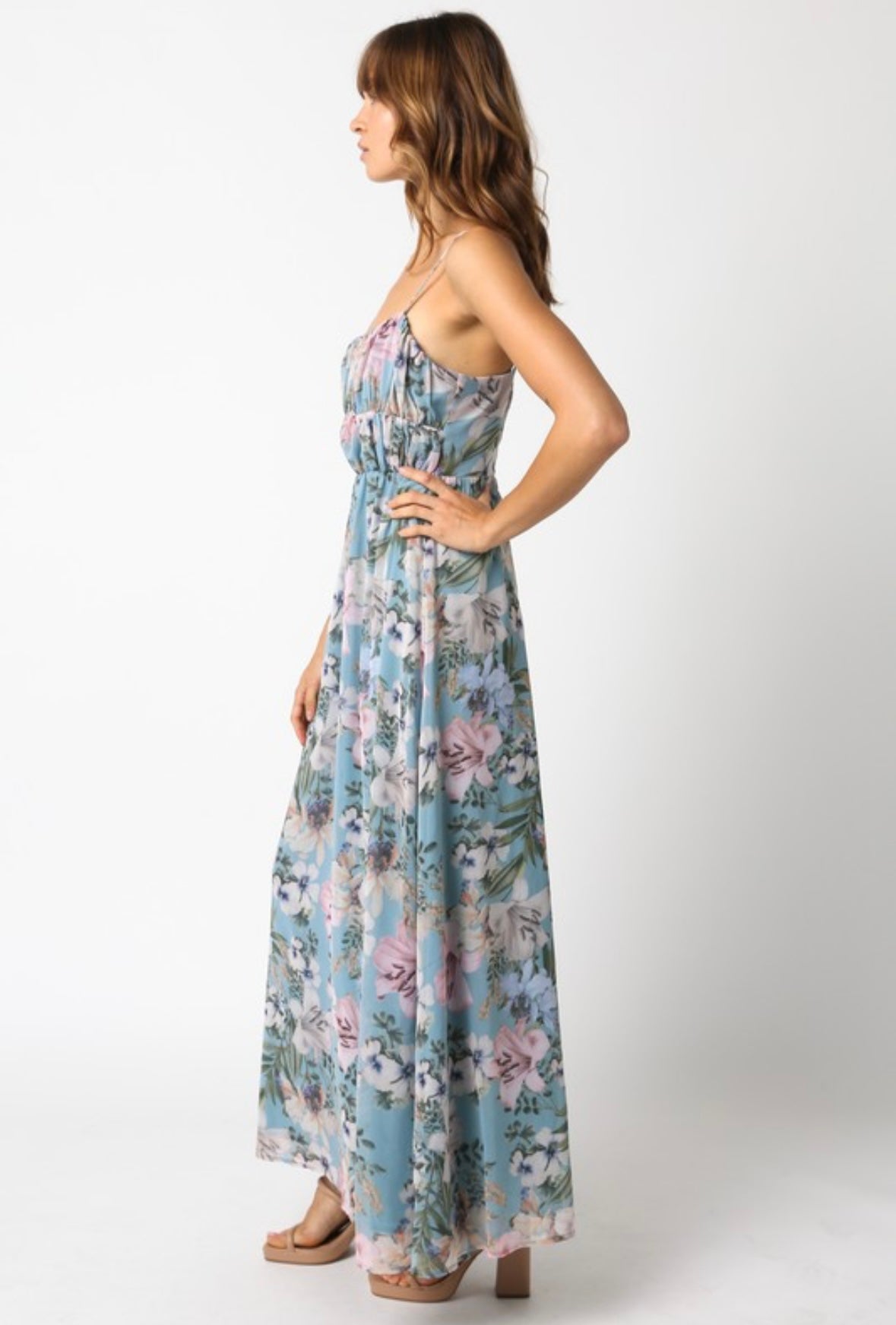 Charlize Blue Floral Dress