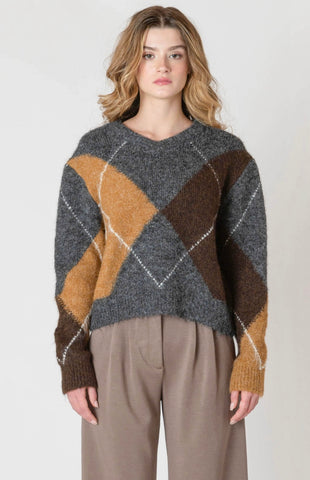 Neutral Argyle Sweater