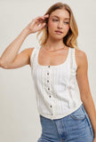 Ivory Button Down Tank