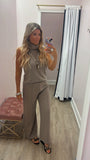 Almond Seam Wide Leg Pants
