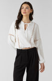 Ecru Textured Peasant Top
