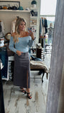 Grey Slit Skirt