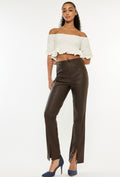 Brown Vegan Leather Pants