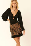 Tiger Knit Mini Skirt