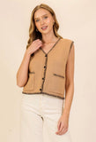 Camel Stitched Sweater Vest