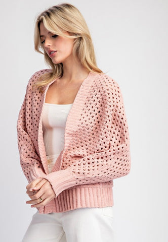 Dusty Rose Crochet Cardigan – Fashion Rx