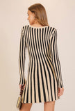 Cream Stripe Knit Dress