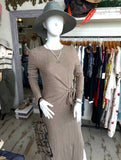 Light Heather Brown Belted Dress