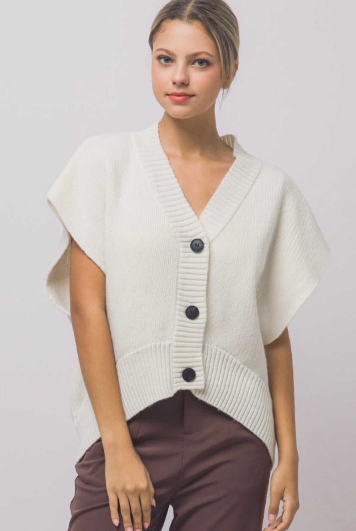 Cream Oversized Cardigan