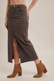 Grey Slit Skirt