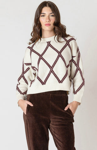 Cream Diamond Check Sweater