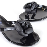 Black Flower Sandals