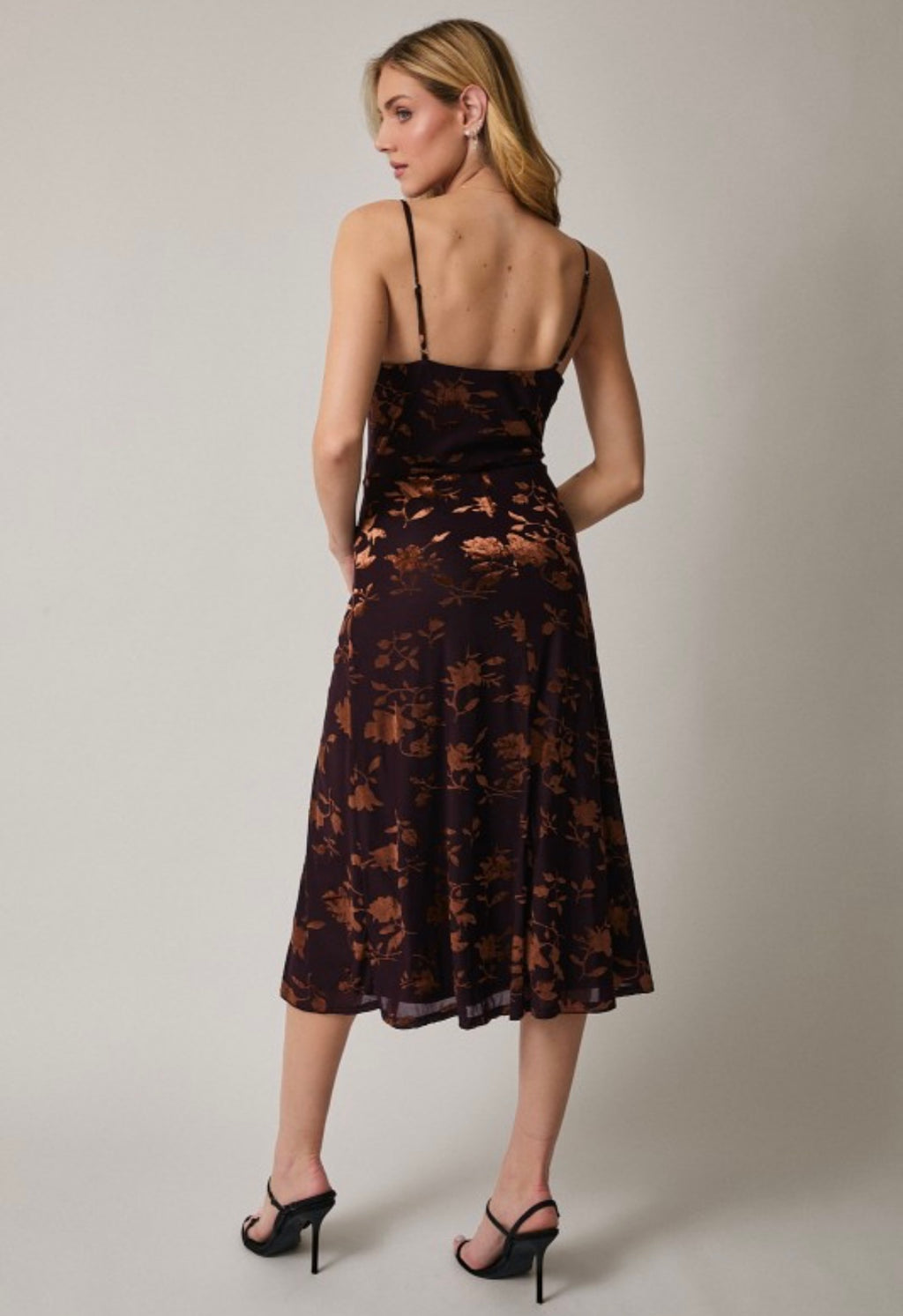 Plum Velvet Floral Dress