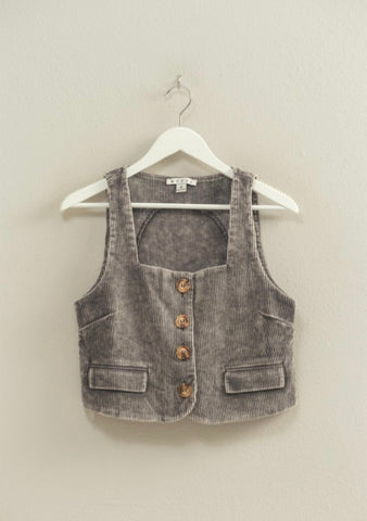 Grey Corduroy Vest