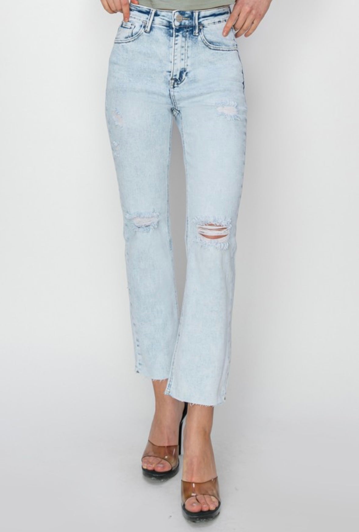 Amanda High Rise Cropped Straight Leg Jeans