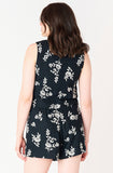 Black Floral Embroidered Tank