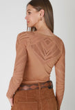 Tan Cut Out Top