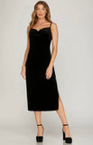 Black Velvet Slip Dress