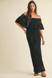 Black Crochet Maxi Dress