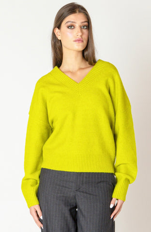 Lime V-Neck Sweater
