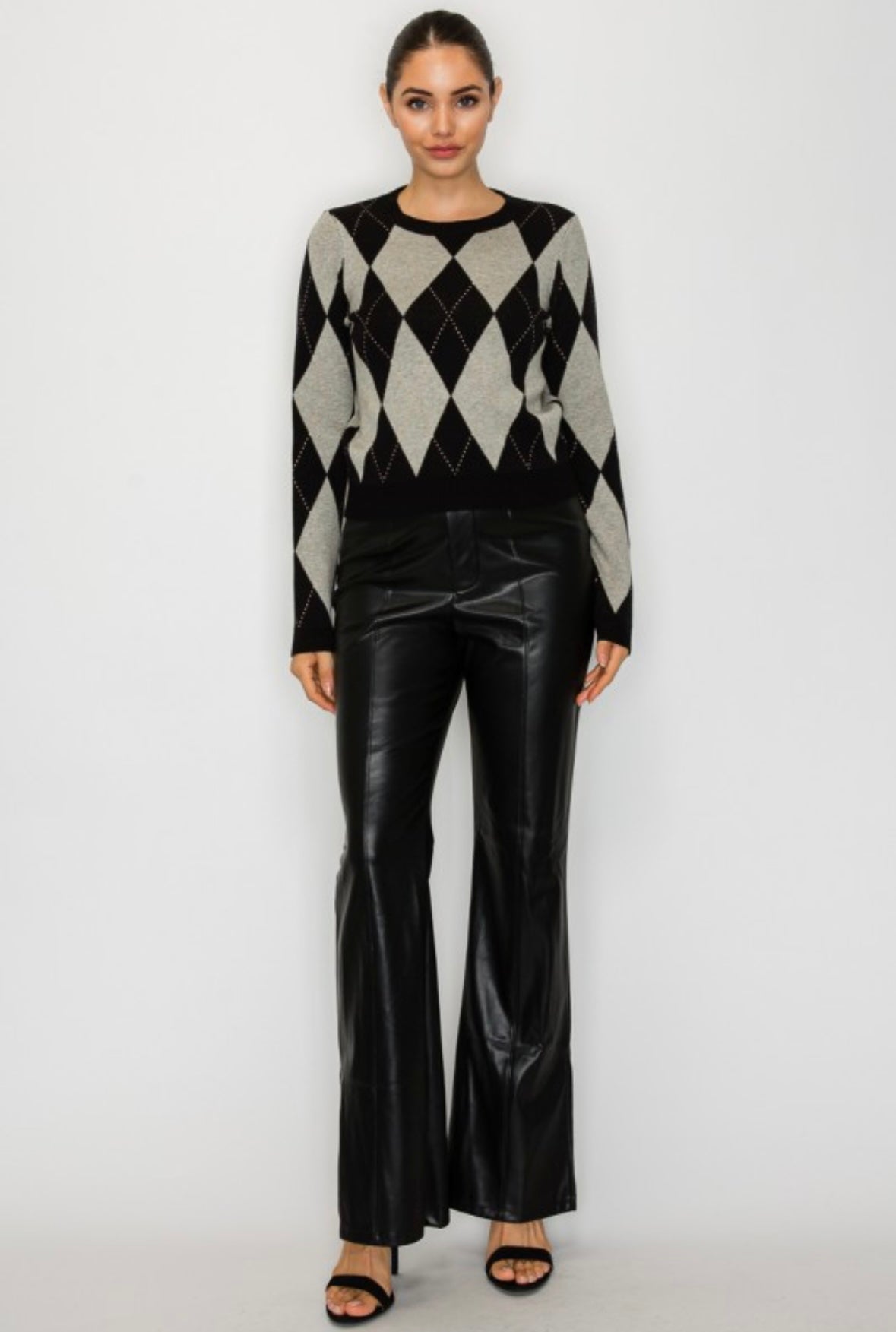 Black Argyle Sweater