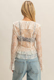 Cream Lace Tie Top