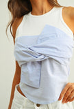 Blue Stripe Tie Tank