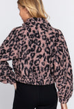Pink Leopard Sherpa Bomber Jacket