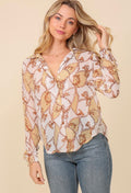 White Sheer Chainlink Button Down