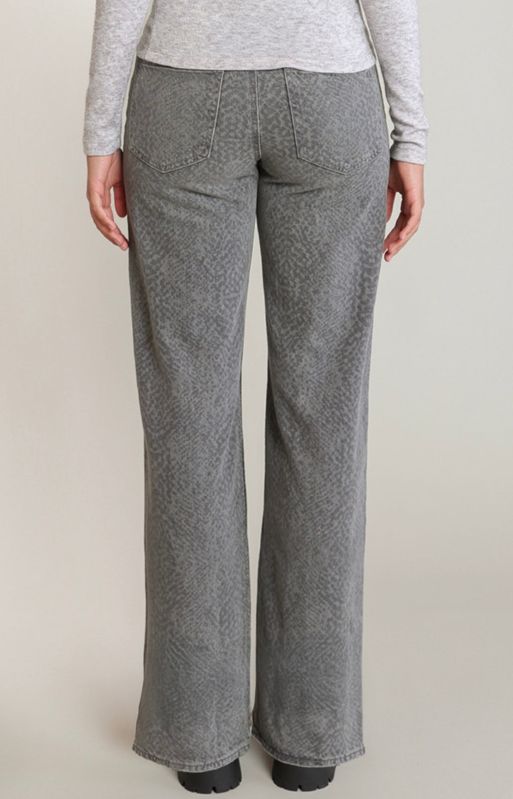 Charcoal Snake Wide Jeans