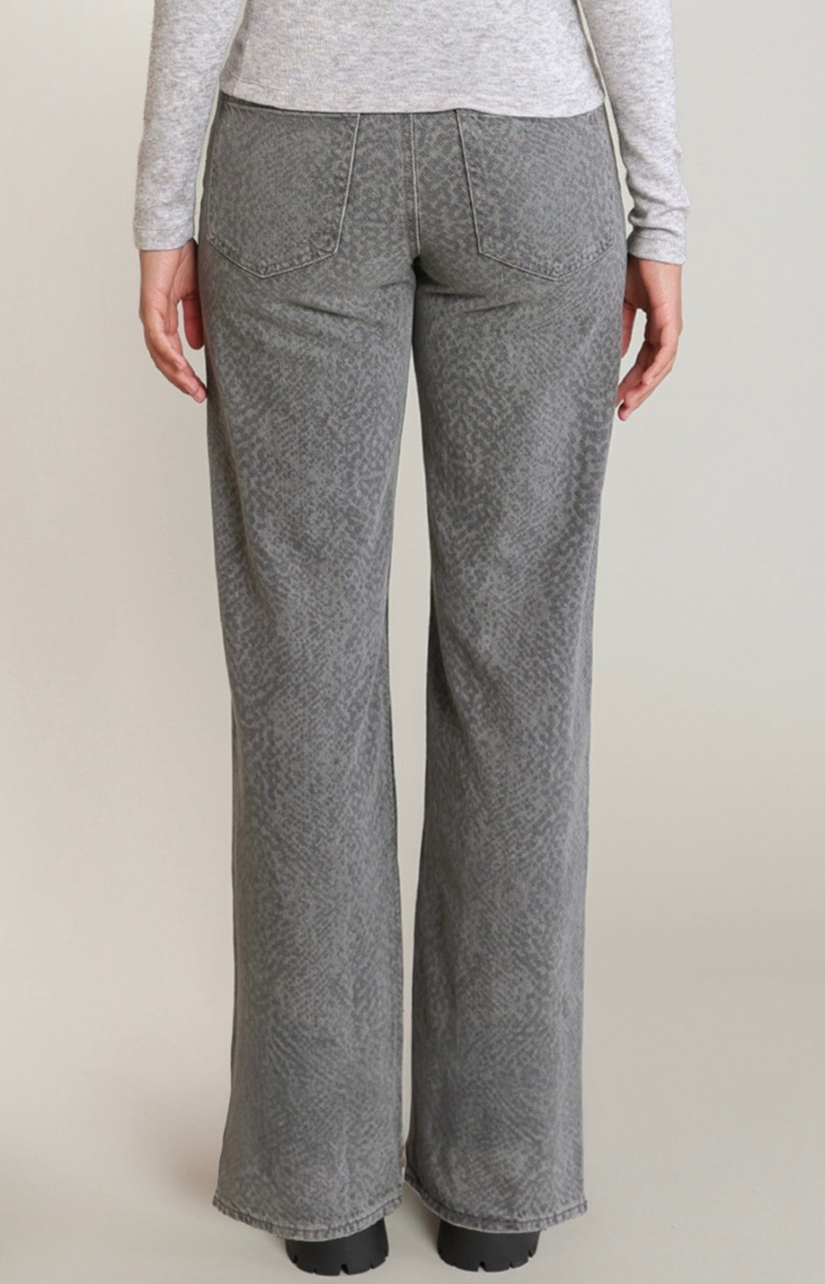 Charcoal Snake Wide Jeans