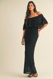 Black Crochet Maxi Dress