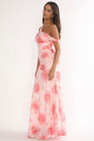 Pink Floral Mesh Dress