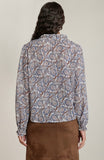 Blue Paisley Peasant Top
