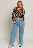 Camel Check Drawstring Sweater