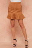 Camel Corduroy Flounce Skirt