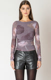 Mauve Floral Sheer Top