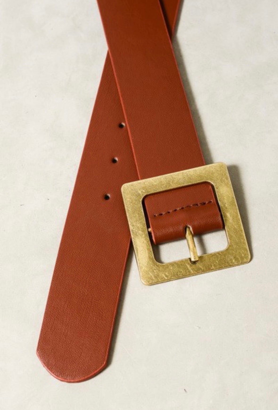 Camel Square Buckle Belt