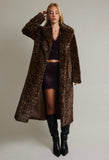 Leopard Faux Fur Trench Coat