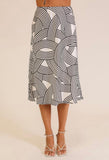 Cream Abstract Print Skirt