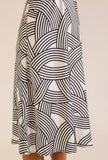 Cream Abstract Print Skirt