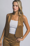 Camel Suede Studded Vest