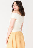 White Off The Shoulder Twist Top