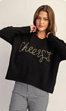 Black Beaded Cheers Sweater