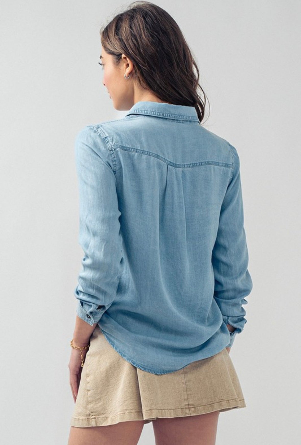 Denim Long Sleeve Button Down