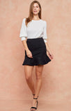 Black Corduroy Flounce Skirt