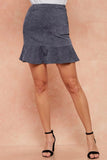 Grey Corduroy Flounce Skirt