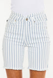 White Stripe Bermuda Shorts
